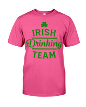 Load image into Gallery viewer, Irsih Drinking Team Green Shamrock St Patrick's Day Guys Tee

