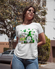 Load image into Gallery viewer, Leprechaun Gnome One Lucky Lala Clover St Patrick's Day Gift Ladies Tee

