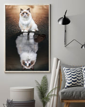 Load image into Gallery viewer, Ragdoll Cat Reflection In Water Believe In Yourself Gift For Cat Lovers Vertical Poster
