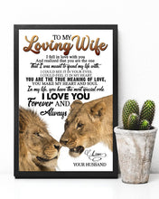Load image into Gallery viewer, Lion The True Meaning Of Love Gift For Wife Vertical Poster
