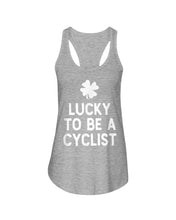 Load image into Gallery viewer, Lucky To Be A Biker Pilot Clover St Patrick's Day Gift Ladies Flowy Tank
