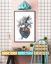 Load image into Gallery viewer, Gift For Cardiologist Art Tree Human Heart Vertical Poster

