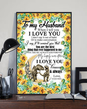 Load image into Gallery viewer, Sunflower Border T Rex The Best Thing Gift For Husband Vertical Poster
