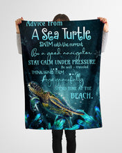 Load image into Gallery viewer, Advices From A Sea Turtle Stay Calm Under Pressure Fleece Blanket
