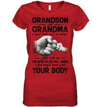 Load image into Gallery viewer, Can't Be Broken Grandma And Grandson Ladies V-Neck
