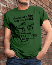 Load image into Gallery viewer, There Was A Girl Who Really Loved Horses And Dogs Guys Tee
