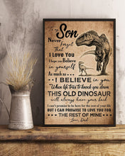Load image into Gallery viewer, Dad Gift For Son T Rex Believe In Yourself Vertical Poster
