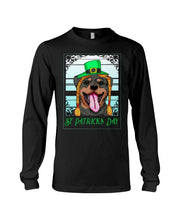 Load image into Gallery viewer, Funny Rottweiler With Green Top Hat St Patrick's Day Gift For Dog Lovers Unisex Long Sleeve
