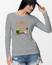 Load image into Gallery viewer, Corgi Sitting On Rainbow I Love St Patrick's Day Gift For Dog Lovers Unisex Long Sleeve
