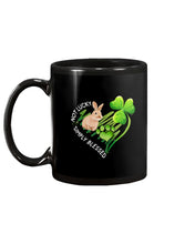 Load image into Gallery viewer, Rabbit Not Lucky Simply Blessed Heart Clover St Patrick's Day Gift Mug
