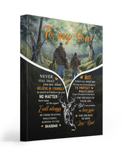 Load image into Gallery viewer, No Matter How Near Or Far Away Hunting Dad Gift For Son Matte Canvas
