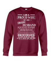 Load image into Gallery viewer, I Am A Proud Wife Of An Irish Husband Gift For Family Sweatshirt
