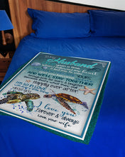 Load image into Gallery viewer, Seashell And Turtles We'll Stay Together Gift For Husband Fleece Blanket
