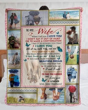 Load image into Gallery viewer, Blue Butterflies Loving Moments Love You Longer Gift For Wife Sherpa Blanket
