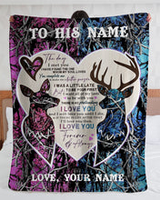 Load image into Gallery viewer, Deer A Little Late To Be Your First Custom Name Gift For Husband Sherpa Blanket
