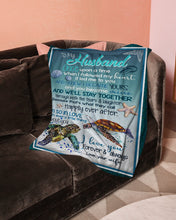 Load image into Gallery viewer, Seashell And Turtles We'll Stay Together Gift For Husband Fleece Blanket
