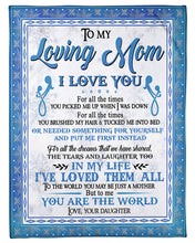 Load image into Gallery viewer, Daughter Gift For Loving Mom You Tucked Me Into Bed Fleece Blanket
