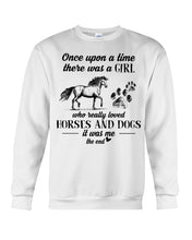 Load image into Gallery viewer, There Was A Girl Who Really Loved Horses And Dogs Sweatshirt
