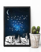 Load image into Gallery viewer, 5 Billion Star Hotel Camping Waning Moon Vertical Poster
