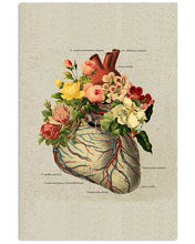 Load image into Gallery viewer, Anatomy Flower Heart Cardiologist Gift For Doctor Vertical Poster
