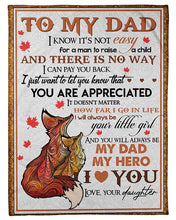 Load image into Gallery viewer, Fox You Are Appreciated Daughter Daughter Gift For Dad Fleece Blanket

