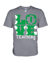 Load image into Gallery viewer, Teaching Love Clover St Patrick's Day Gift Guys V-Neck
