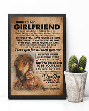 Load image into Gallery viewer, Lion Gift For Girlfriend I'm Prepared To Be Your Last Vertical Poster
