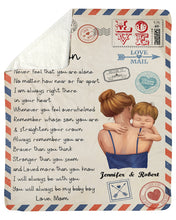 Load image into Gallery viewer, Custom Name Gift For Son Mail Never Feel That You're Alone Sherpa Blanket

