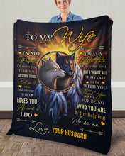 Load image into Gallery viewer, I'm Not Perfect Black And White Wolves Gift For Wife Fleece Blanket
