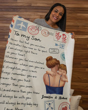 Load image into Gallery viewer, Custom Name Gift For Son Mail Never Feel That You're Alone Sherpa Blanket
