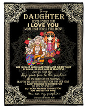 Load image into Gallery viewer, Hippie Girls Mom Gift For Daughter Never Forget That I Love You Fleece Blanket

