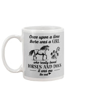 Load image into Gallery viewer, There Was A Girl Who Really Loved Horses And Dogs Mug
