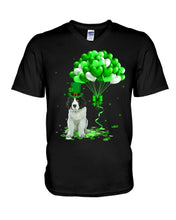 Load image into Gallery viewer, Landseer Newfie Patrick Balloons St. Patrick's Day Color Changing Mug Guys V-Neck
