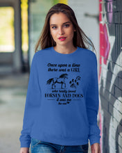 Load image into Gallery viewer, There Was A Girl Who Really Loved Horses And Dogs Sweatshirt
