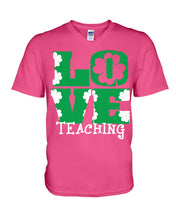 Load image into Gallery viewer, Teaching Love Clover St Patrick's Day Gift Guys V-Neck
