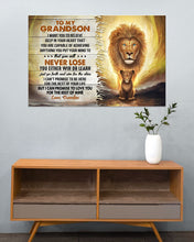 Load image into Gallery viewer, Lion Grandpa Gift For Grandson I Want You Believe Deep In Your Heart Horizontal Poster
