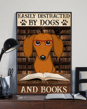 Load image into Gallery viewer, Brown Dachshund Dogs And Books Gift For Dog Lovers Vertical Poster
