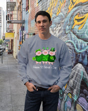 Load image into Gallery viewer, Pig Wear Plaid Shirt And Top Hat St Patrick's Day Gift Sweatshirt
