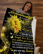 Load image into Gallery viewer, Sunflower Always Be With You Gift For Granddaughter Sherpa Blanket
