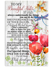 Load image into Gallery viewer, Dragonfly Gift For Sister I Truly Cherish You Vertical Poster
