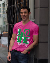 Load image into Gallery viewer, Teaching Love Clover St Patrick's Day Gift Guys V-Neck
