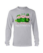Load image into Gallery viewer, Pig Wear Plaid Shirt And Top Hat St Patrick's Day Gift Unisex Long Sleeve
