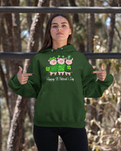 Load image into Gallery viewer, Pig Wear Plaid Shirt And Top Hat St Patrick's Day Gift Hoodie
