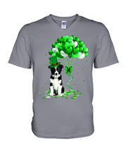 Load image into Gallery viewer, Border Collie Patrick Balloons St. Patrick's Day Color Changing Mug Guys V-Neck
