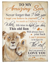 Load image into Gallery viewer, Lion Mom Gift For Son Love You For The Rest Of Mine Fleece Blanket
