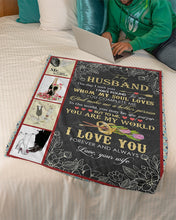 Load image into Gallery viewer, You ARe The World Pink Flower Gift For Husband Fleece Blanket
