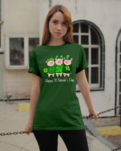 Load image into Gallery viewer, Pig Wear Plaid Shirt And Top Hat St Patrick's Day Gift Guys Tee
