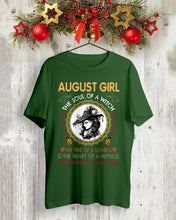 Load image into Gallery viewer, Birthday Gift For August Girl The Soul Of A Witch Guys Tee
