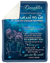 Load image into Gallery viewer, Loving You And Breathing Blue Butterflies Mom Gift For Daughter Sherpa Blanket
