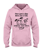 Load image into Gallery viewer, There Was A Girl Who Really Loved Horses And Dogs Hoodie
